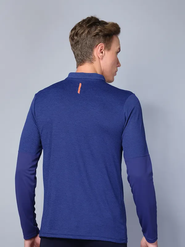 Men Melange Slim Fit Polo T-shirt with DOUBLE COOL - Image 2