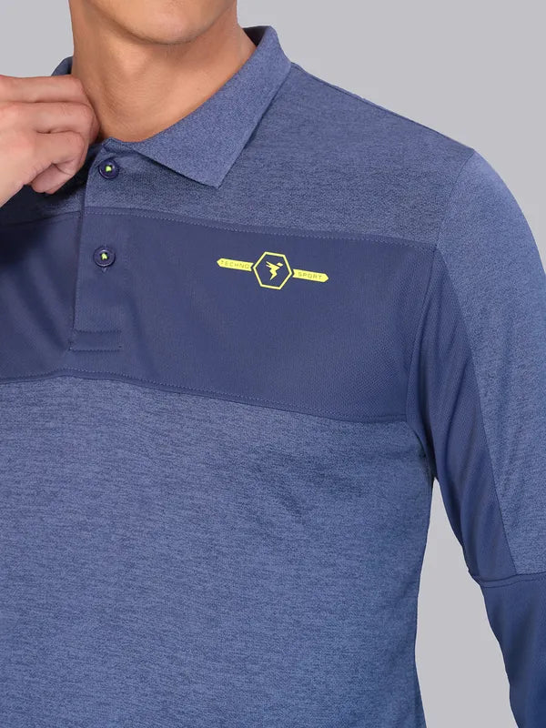 Men Melange Slim Fit Polo T-shirt with DOUBLE COOL - Image 5