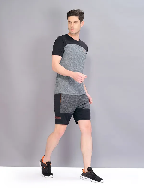 Men Crew Neck Slim Fit Melange T-shirt with DOUBLE COOL - Image 4