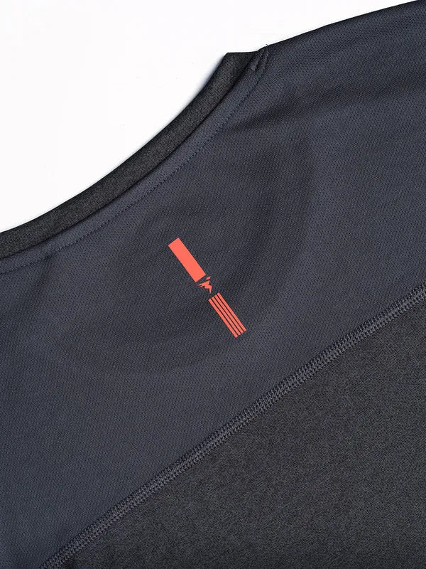 Men Melange Slim Fit Crew Neck T-shirt with DOUBLE COOL - Image 7