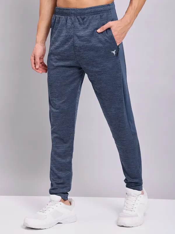 Men Melange Slim Fit Trackpants with TECHNO DRY