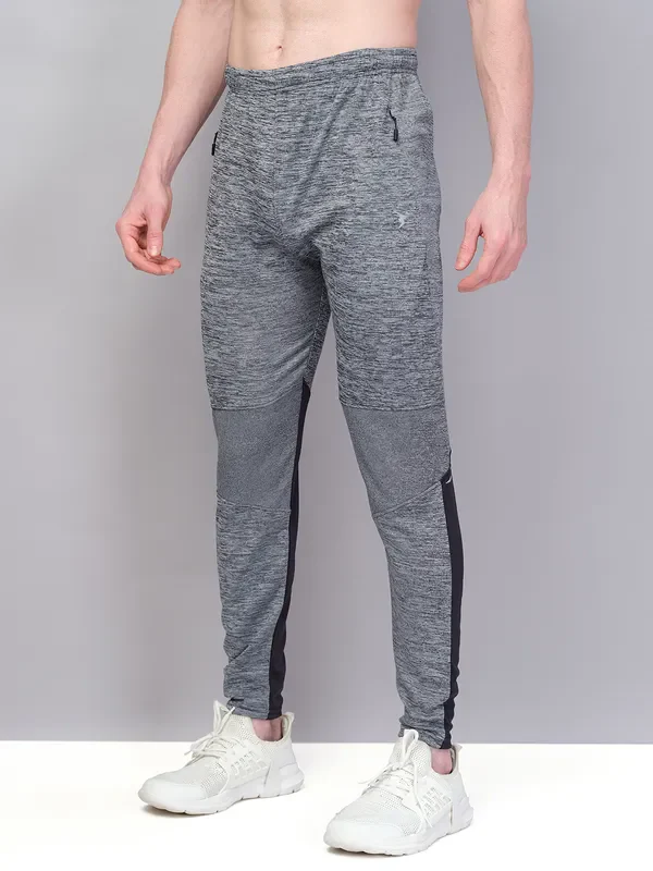 Men Melange Slim Fit Trackpants with TECHNO GUARD - Image 3
