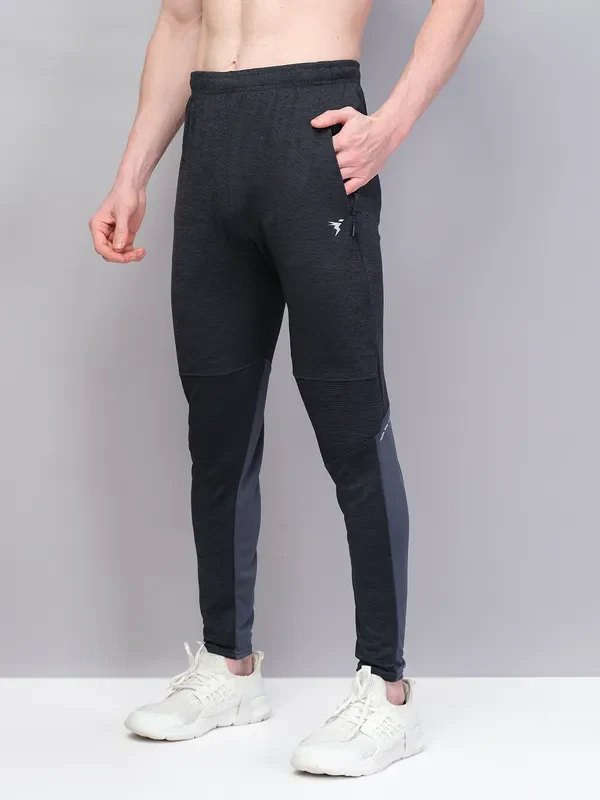 Men Melange Slim Fit Trackpants with TECHNO GUARD