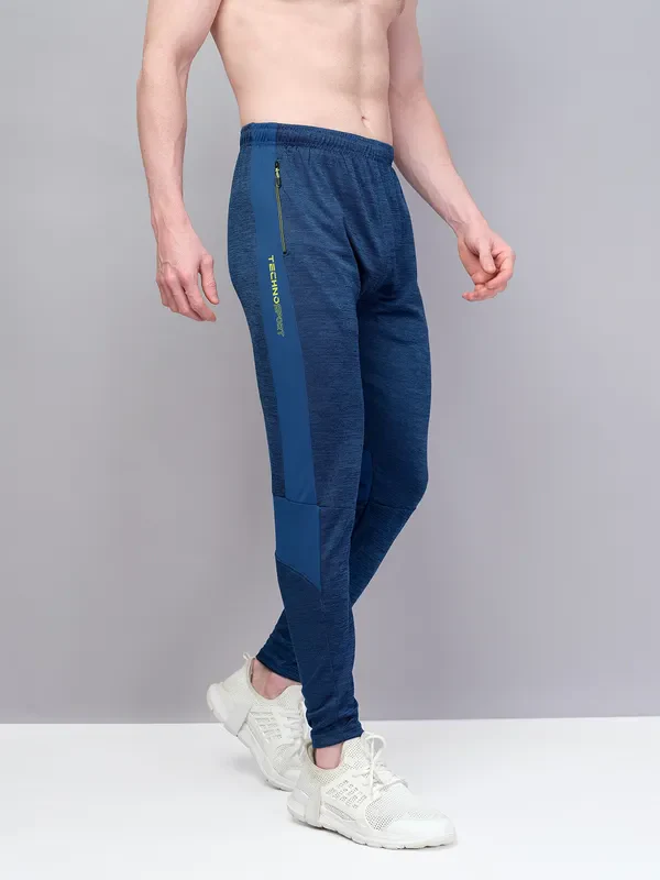 Men Melange Slim Fit Trackpants with TECHNO GUARD