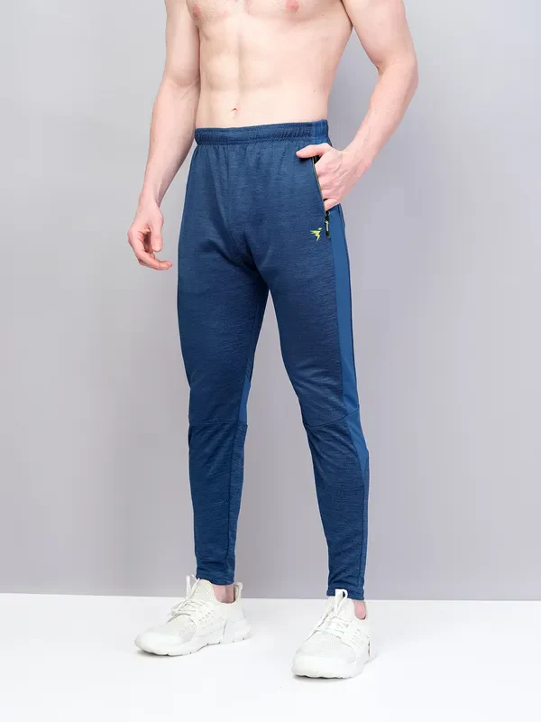 Men Melange Slim Fit Trackpants with TECHNO GUARD - Image 4