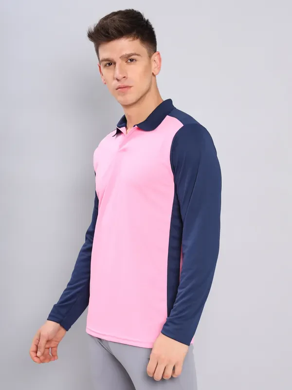 Men Colorblock Slim Fit Polo T-shirt with TECHNO COOL+