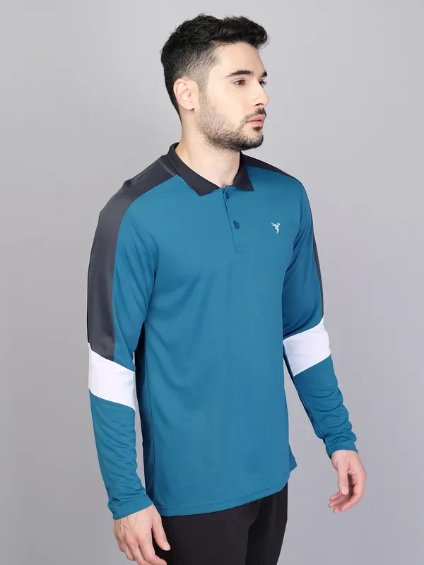 Men Colorblock Slim Fit Polo T-shirt with TECHNO COOL+ - Image 6