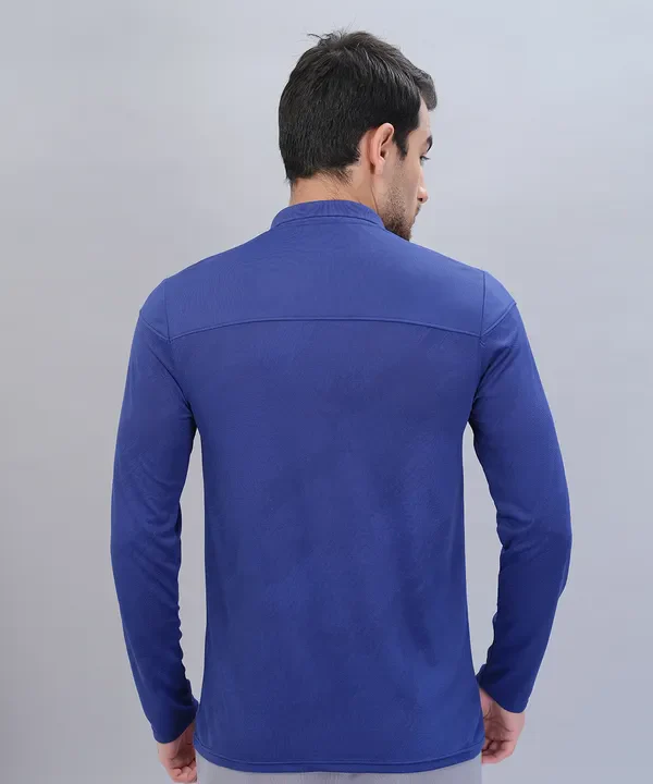 Men Self Design Slim Fit Polo T-shirt with VENTMESH - Image 3