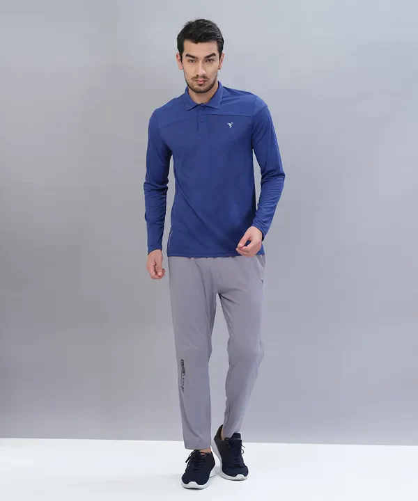 Men Self Design Slim Fit Polo T-shirt with VENTMESH - Image 5