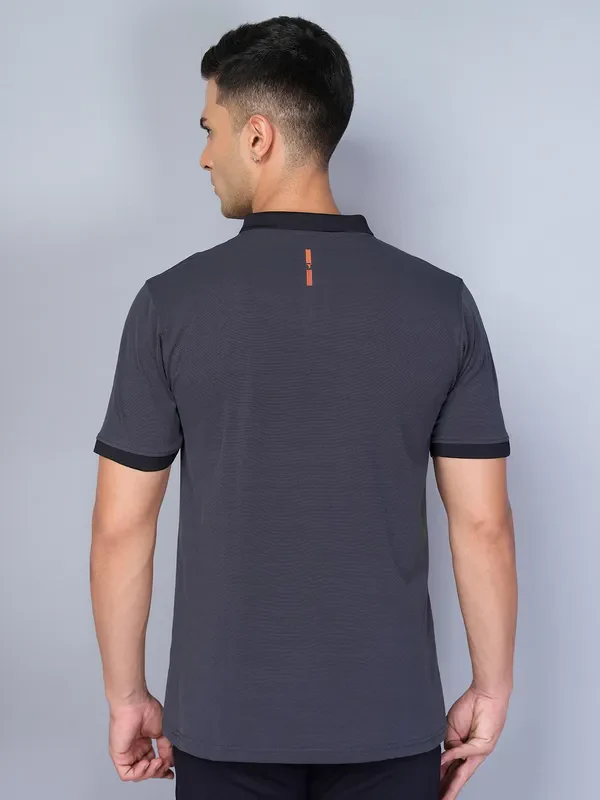 Men Solid Slim Fit Polo T-shirt with ELASTO PLUS - Image 2
