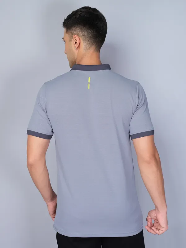 Men Solid Slim Fit Polo T-shirt with ELASTO PLUS - Image 2