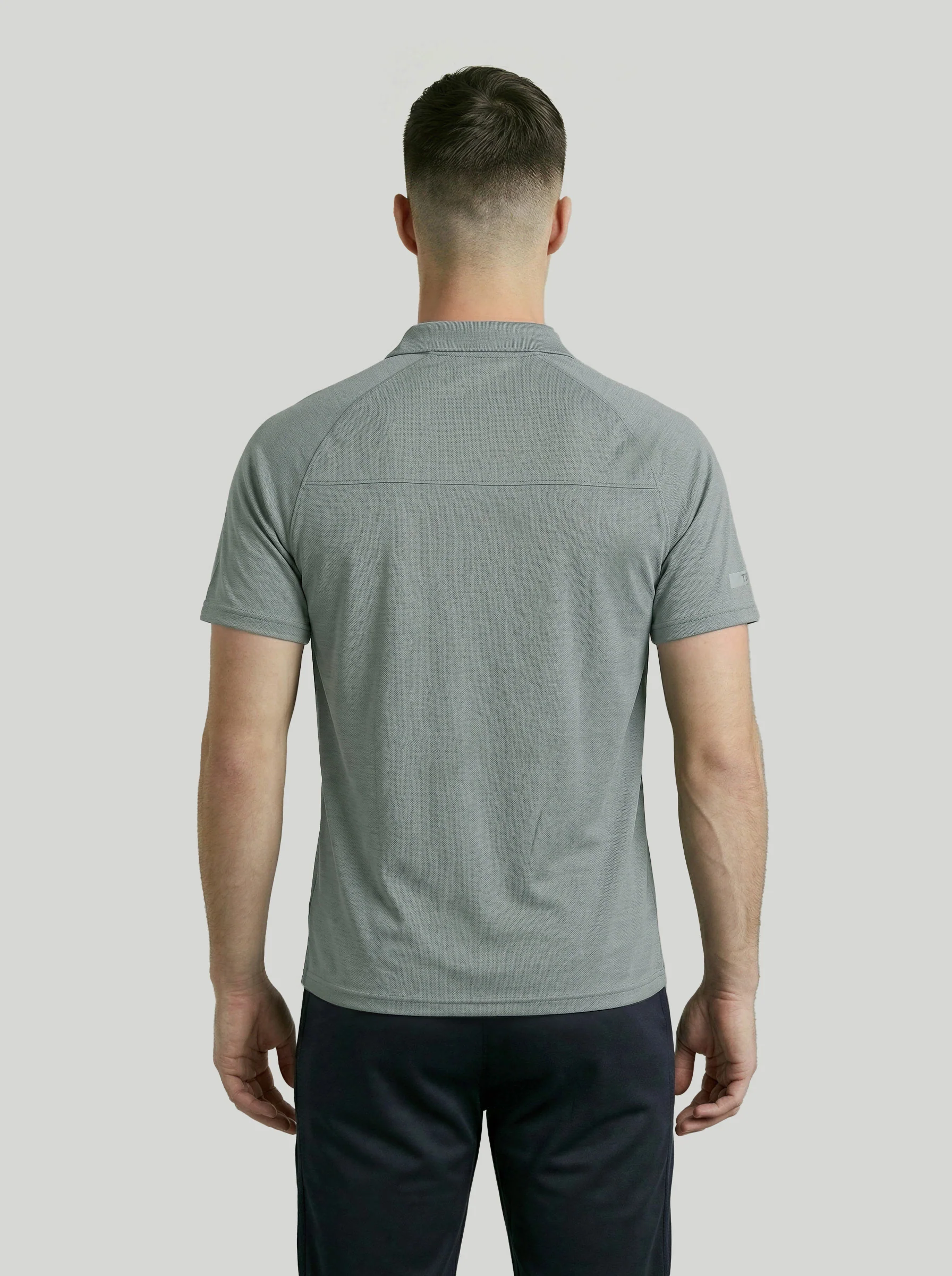 Men Melange Slim Fit Polo T-shirt with DOUBLE COOL - Image 2