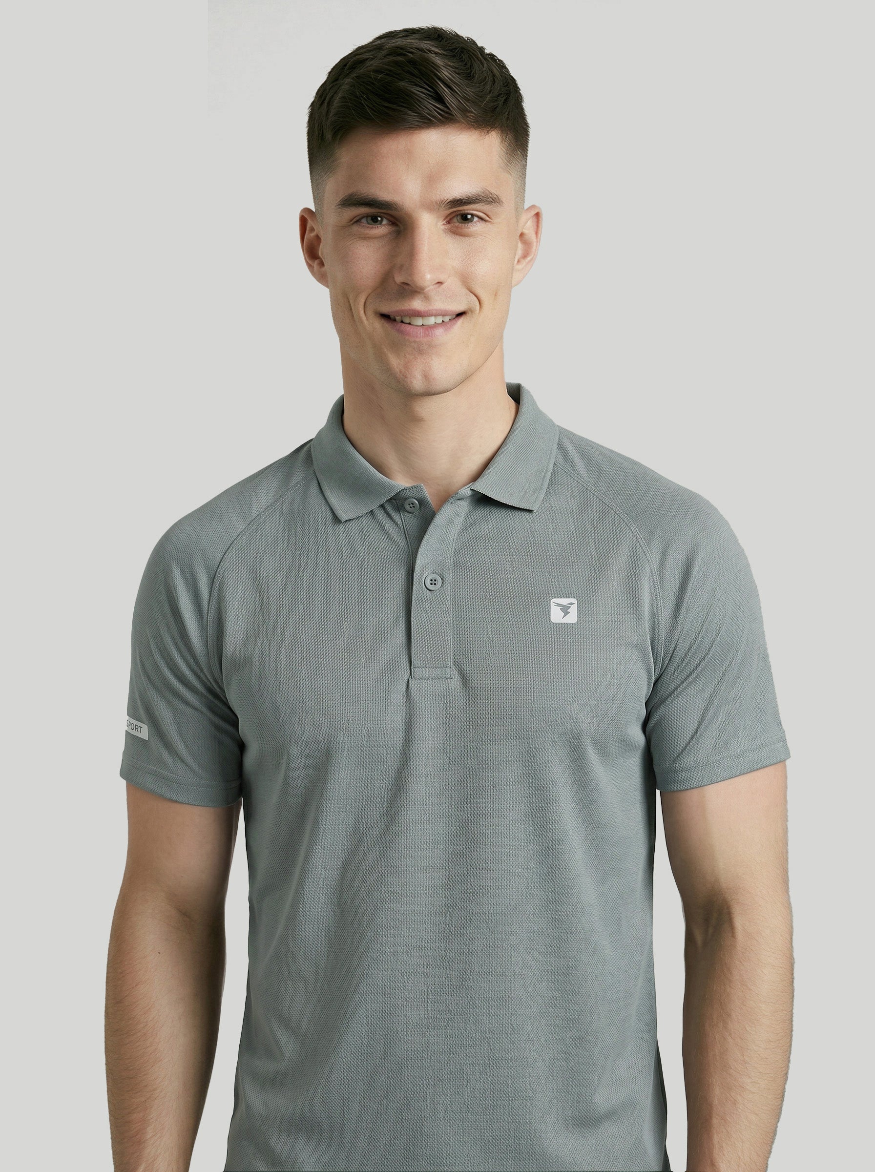 Men Melange Slim Fit Polo T-shirt with DOUBLE COOL - Image 5