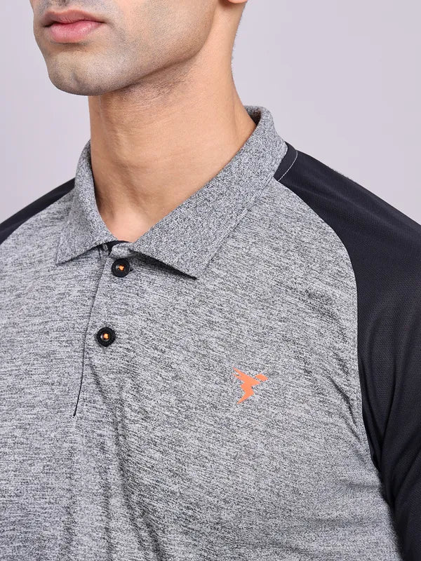 Men Melange Slim Fit Polo T-shirt with DOUBLE COOL - Image 6