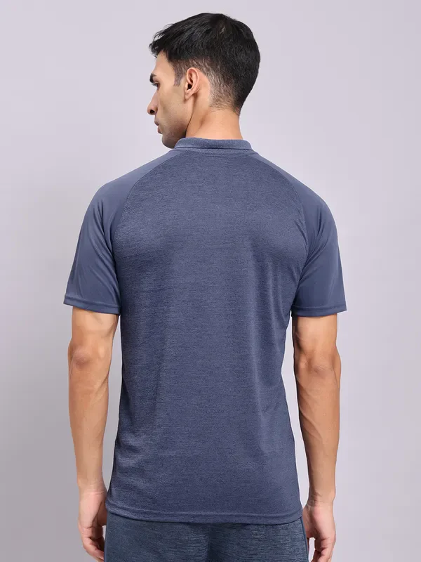 Men Melange Slim Fit Polo T-shirt with DOUBLE COOL - Image 4