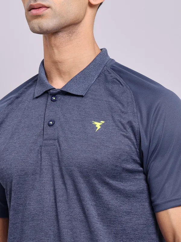 Men Melange Slim Fit Polo T-shirt with DOUBLE COOL - Image 5