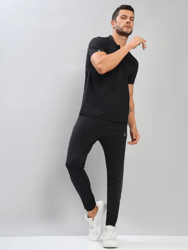 Men Solid Slim Fit Polo T-shirt with MATPIQ - Image 2