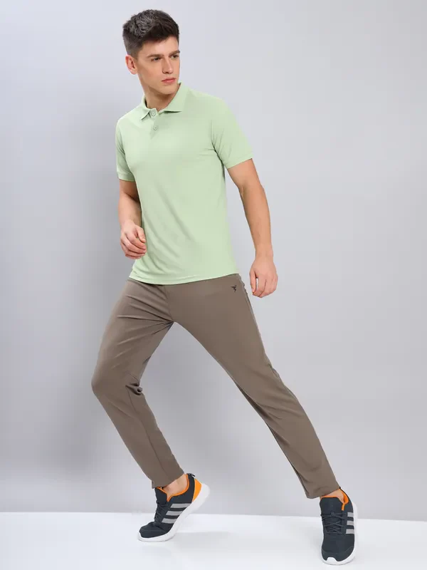 Men Solid Slim Fit Polo T-shirt with MATPIQ - Image 2