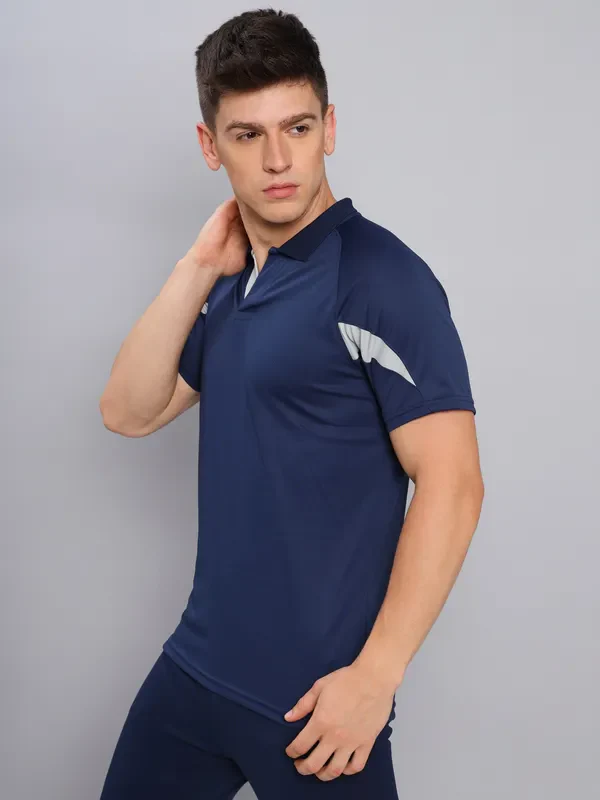 Men Colorblock Slim Fit Polo T-shirt with TECHNO COOL+ - Image 3