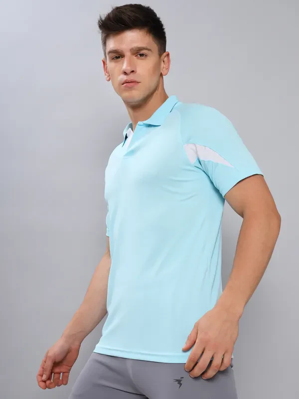 Men Colorblock Slim Fit Polo T-shirt with TECHNO COOL+ - Image 3