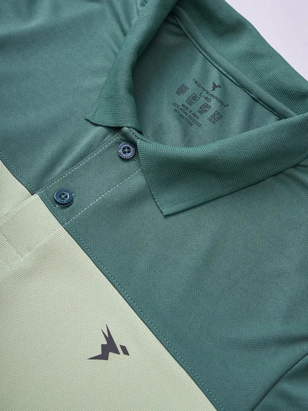 Men Colorblock Slim Fit Polo T-shirt with TECHNO COOL+ - Image 7