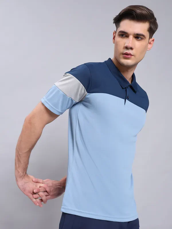 Men Colorblock Slim Fit Polo T-shirt with TECHNO COOL+ - Image 2
