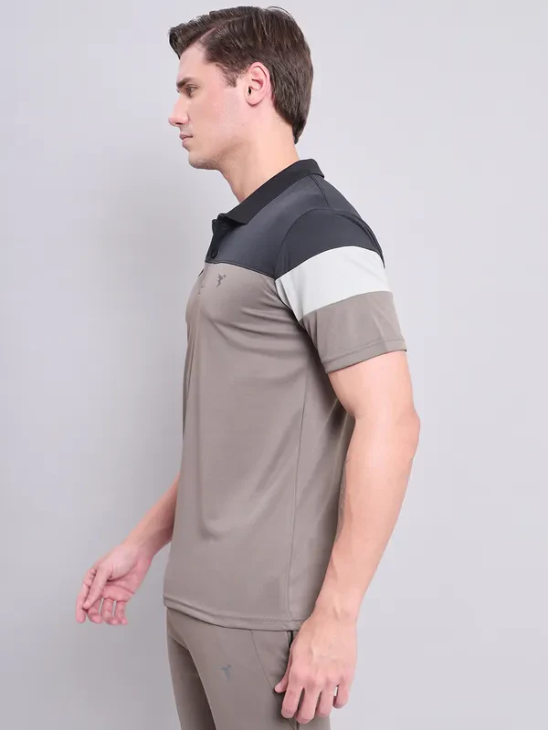 Men Colorblock Slim Fit Polo T-shirt with TECHNO COOL+ - Image 3