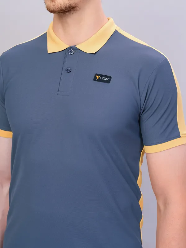 Men Colorblock Slim Fit Polo T-shirt with MATPIQ - Image 5
