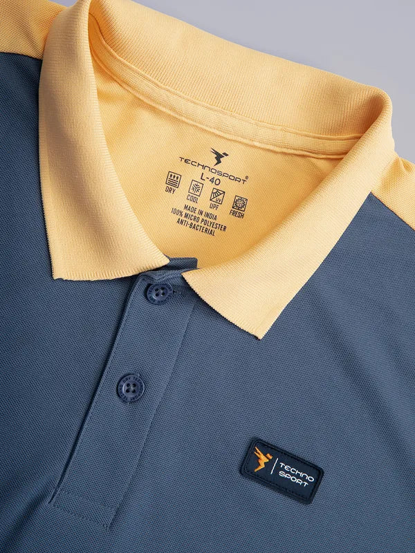 Men Colorblock Slim Fit Polo T-shirt with MATPIQ - Image 7