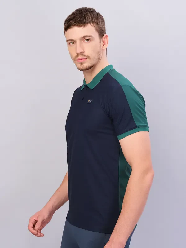 Men Colorblock Slim Fit Polo T-shirt with MATPIQ - Image 6