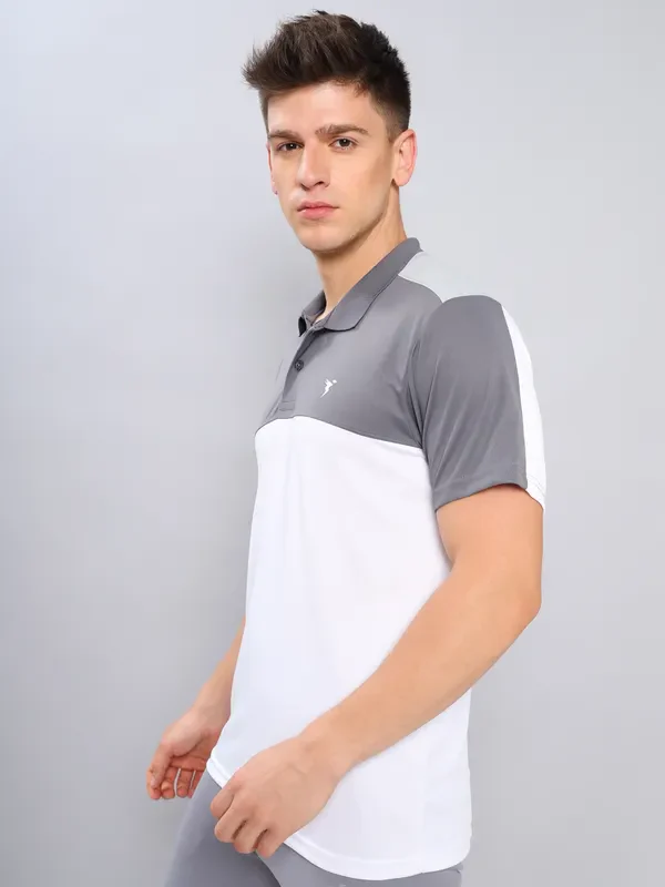 Men Colorblock Slim Fit Polo T-shirt with TECHNO COOL+ - Image 4