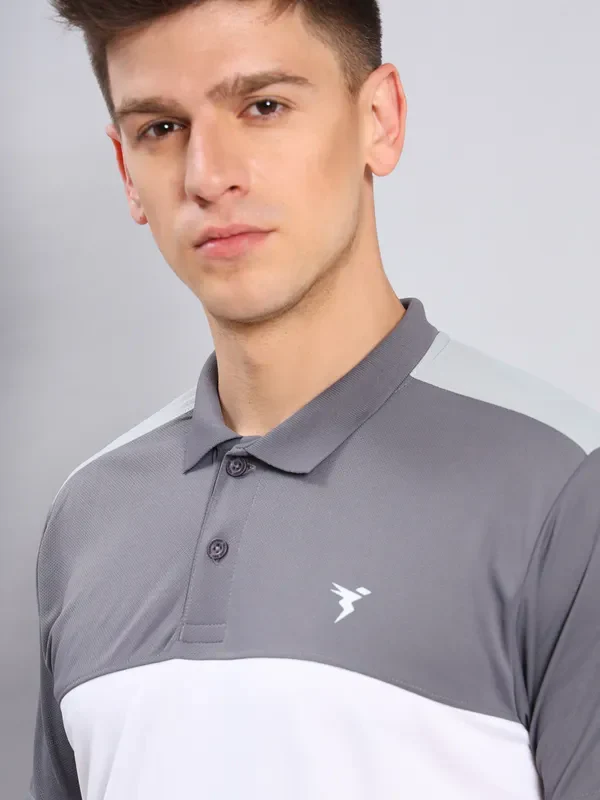 Men Colorblock Slim Fit Polo T-shirt with TECHNO COOL+ - Image 5