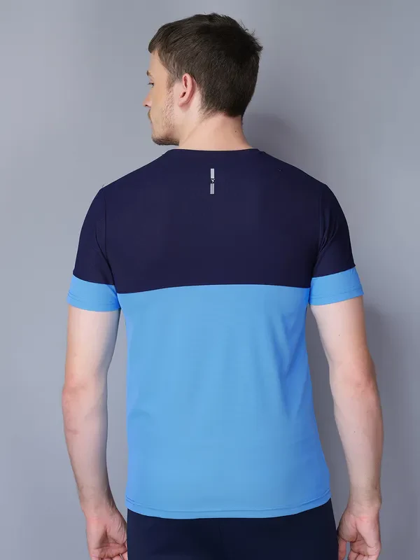 Men Colorblock Slim Fit Crew Neck T-shirt with TECHNO GUARD - Image 2