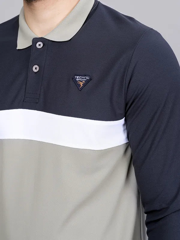 Men Colorblock Slim Fit Polo T-shirt with MATPIQ - Image 5