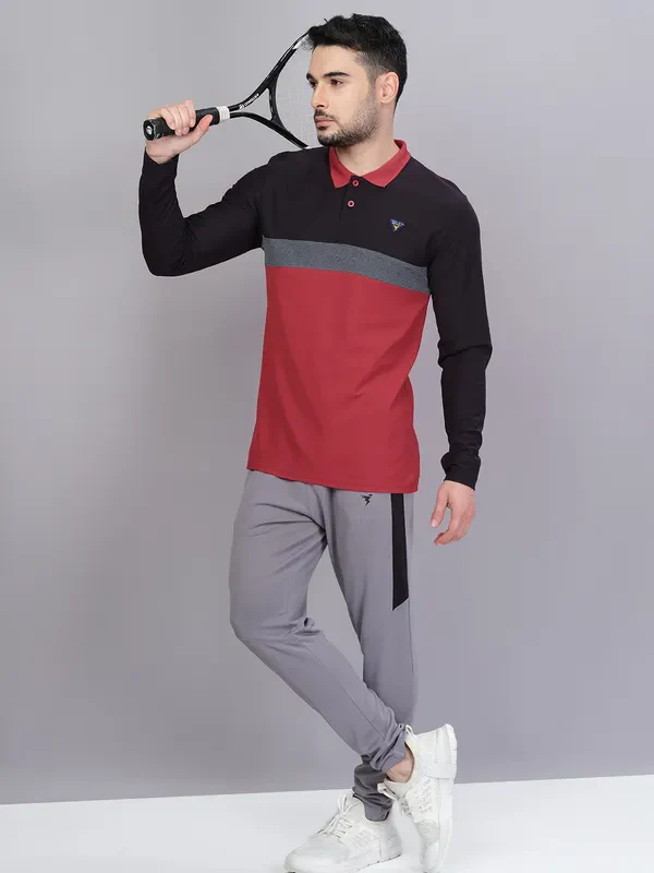 Men Colorblock Slim Fit Polo T-shirt with MATPIQ - Image 4