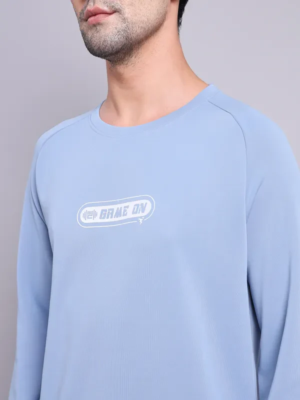 Men Printed Slim Fit Crew Neck Sweatshirt with ELASTO PLUS - Image 6