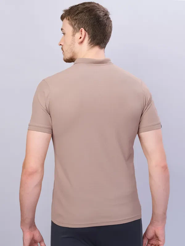Men Solid Slim Fit Polo T-shirt with MATPIQ - Image 2