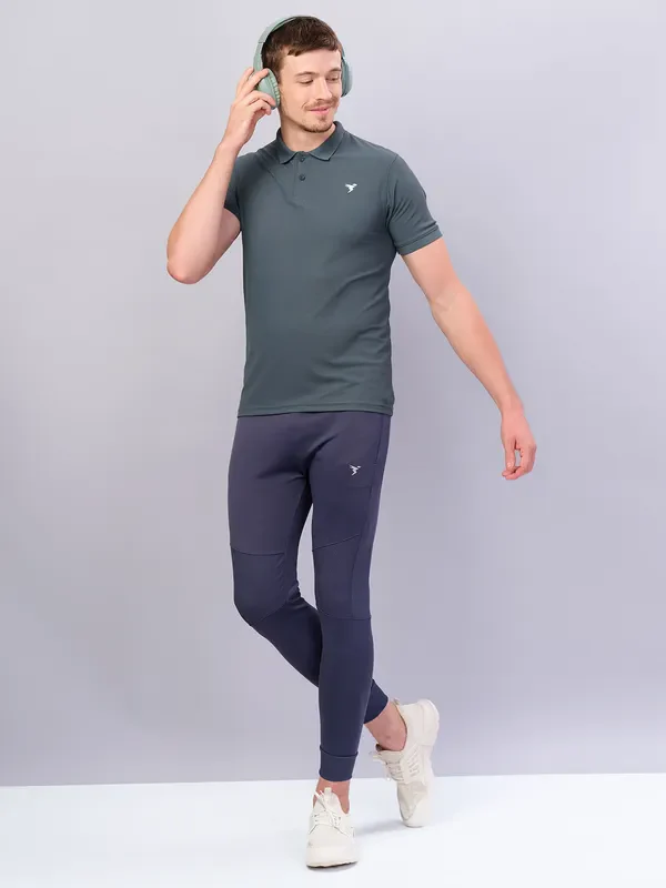 Men Solid Slim Fit Polo T-shirt with MATPIQ - Image 4
