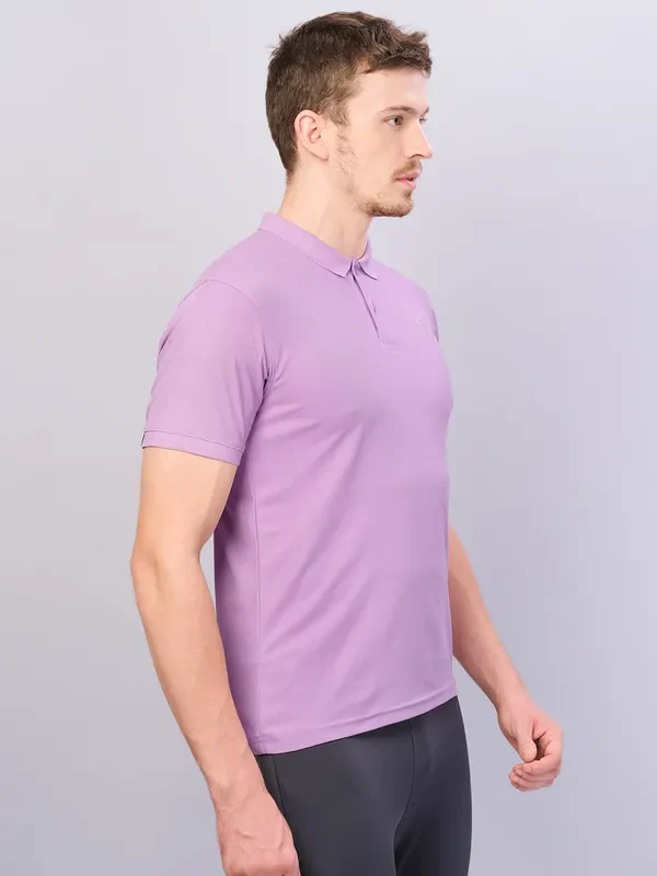 Men Solid Slim Fit Polo T-shirt with MATPIQ - Image 3