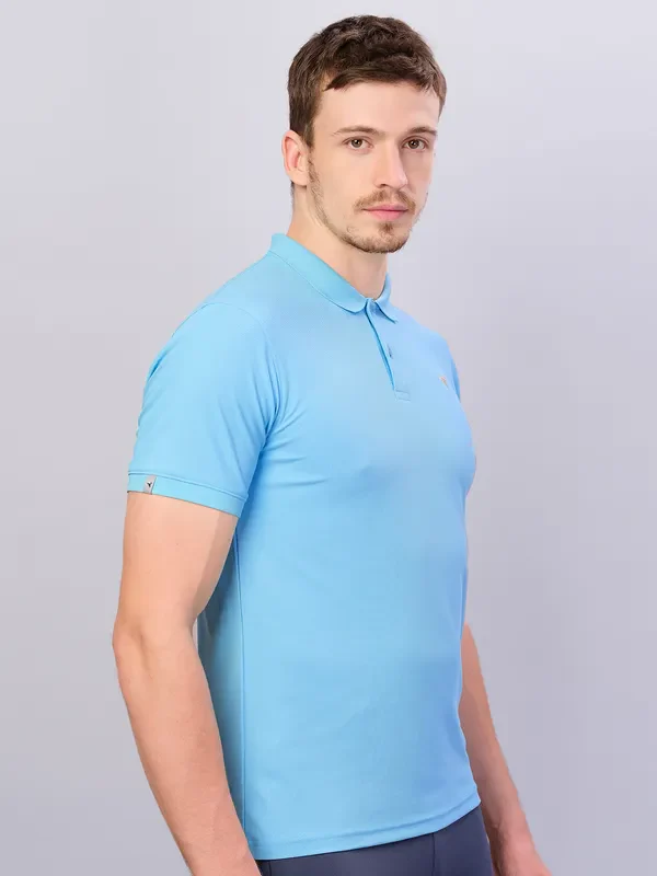 Men Solid Slim Fit Polo T-shirt with MATPIQ - Image 3