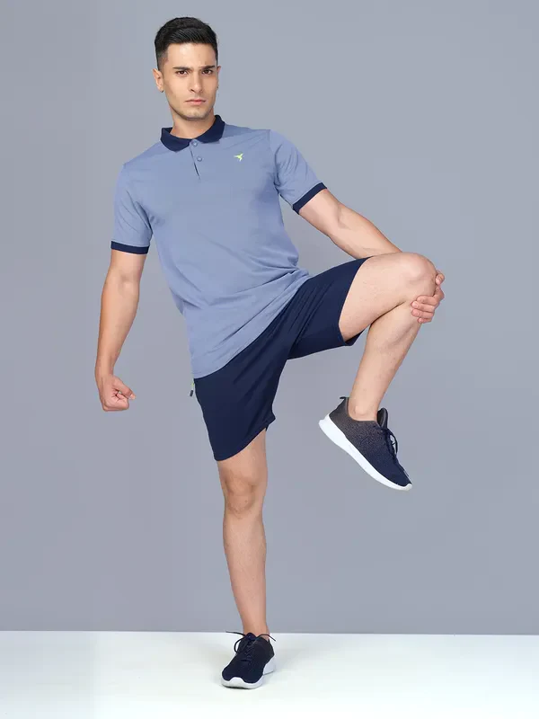 Men Solid Slim Fit Polo T-shirt with ELASTO PLUS - Image 4