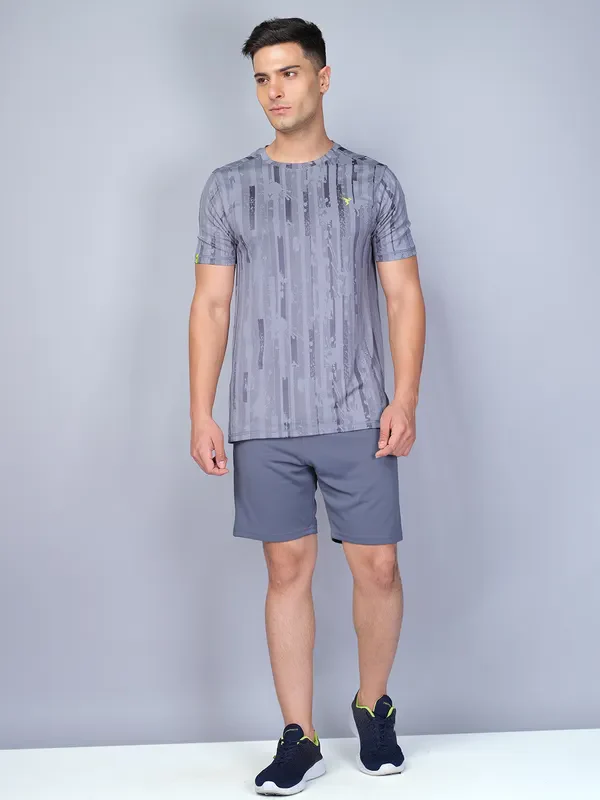 Men Jacquard Slim Fit Crew Neck T-shirt with DOUBLE COOL - Image 5