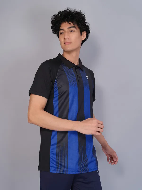 Men Printed Slim Fit Polo T-shirt with TECHNO COOL+ - Image 5