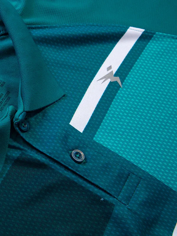 Men Printed Slim Fit Polo T-shirt with TECHNO COOL+ - Image 7