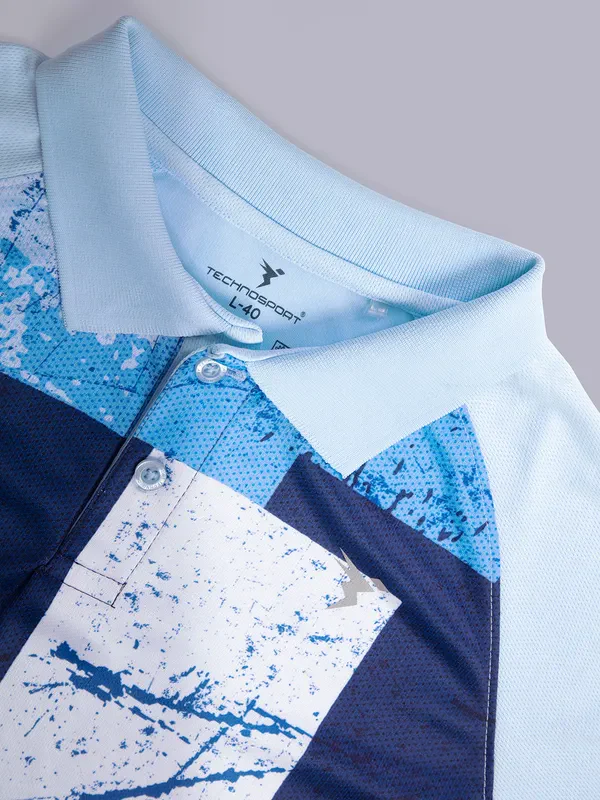 Men Colorblock Slim Fit Polo T-shirt with TECHNO GUARD - Image 7