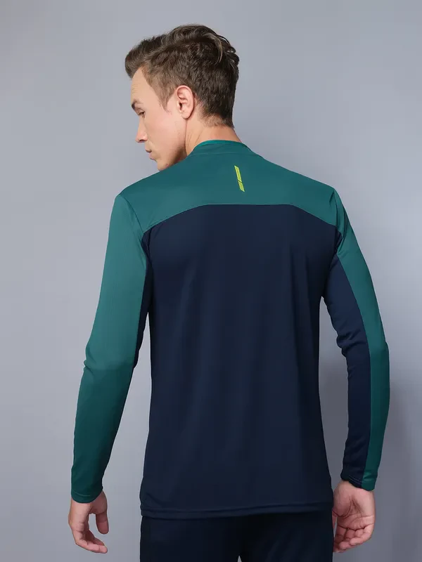 Men Colorblock Slim Fit Mock Neck T-shirt with TECHNO COOL - Image 2