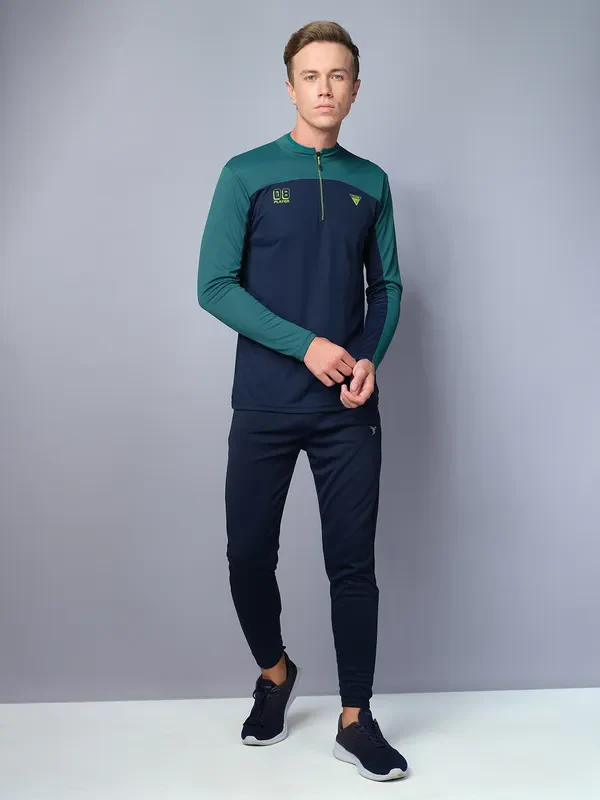 Men Colorblock Slim Fit Mock Neck T-shirt with TECHNO COOL - Image 5