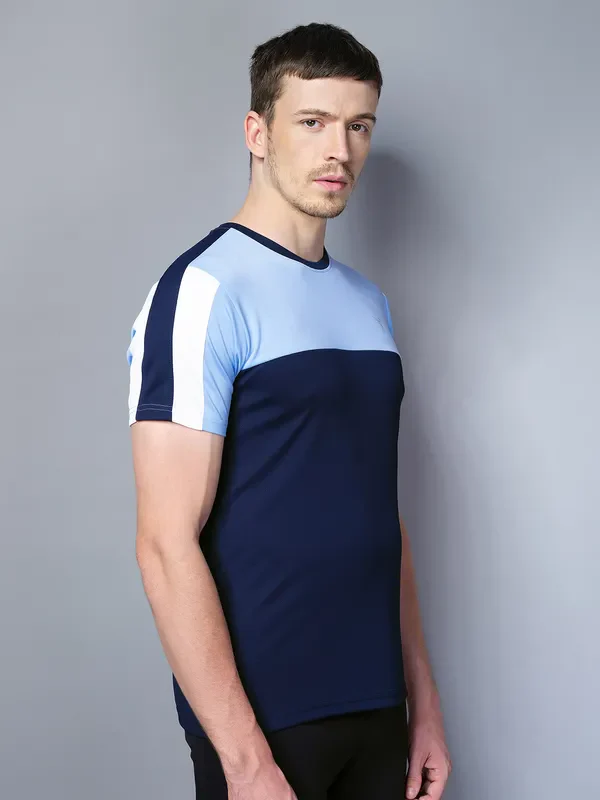 Men Colorblock Slim Fit Crew Neck T-shirt with TECHNO COOL - Image 6