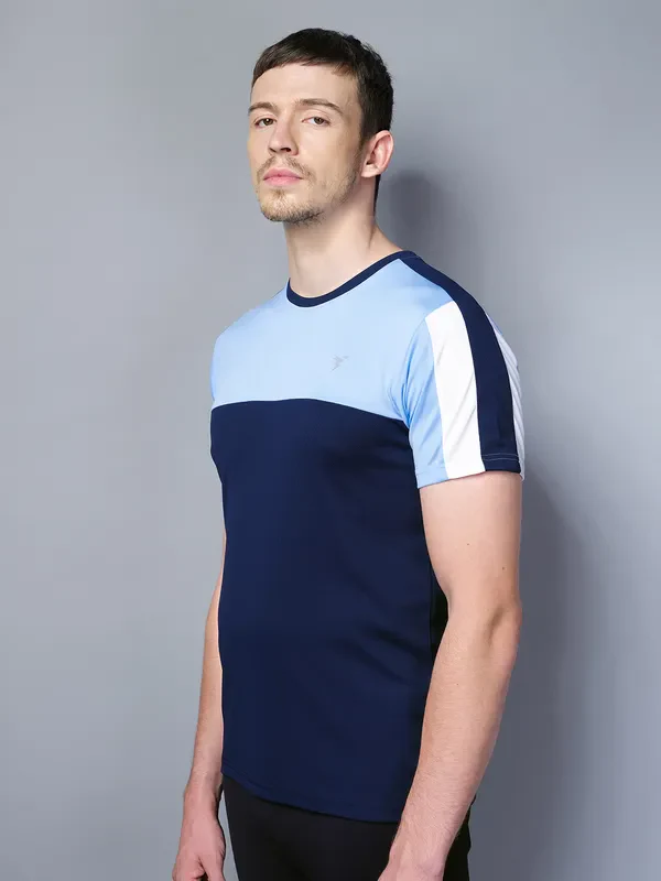 Men Colorblock Slim Fit Crew Neck T-shirt with TECHNO COOL - Image 8