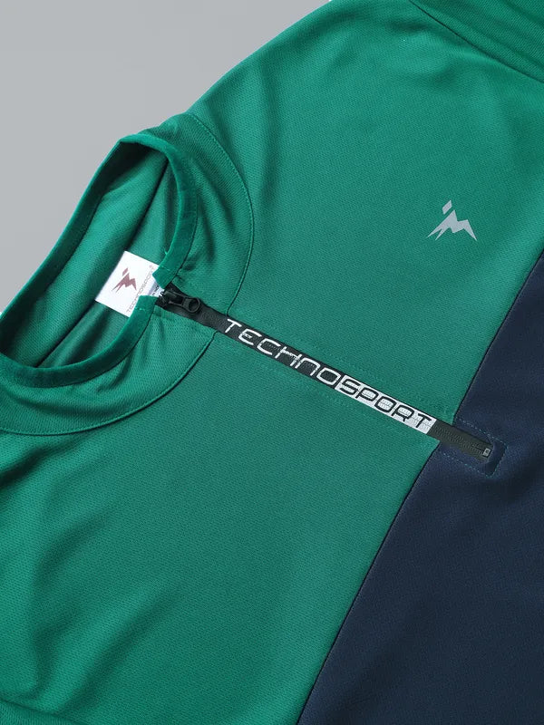 Men Colorblock Slim Fit Mock Neck T-shirt with TECHNO COOL - Image 7